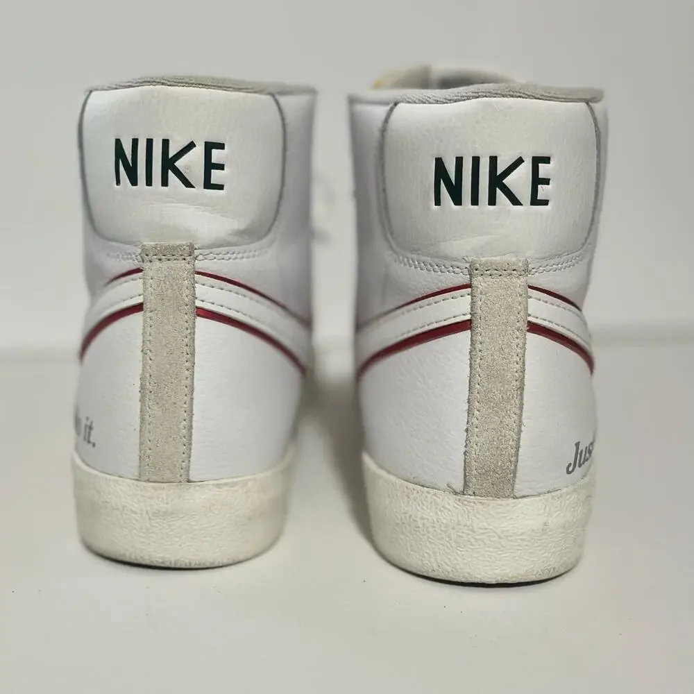 Nike Just Do It Blazer Mid 77 Mens 10 White Leather Lace Up Outdoor Ankle Clean!